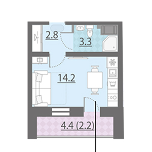 Студия, 25.8 м² — ЖК ЖК ЗемлЯнино