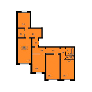 4-комнатная, 99.6 м² — ЖК ЖК Новая охта