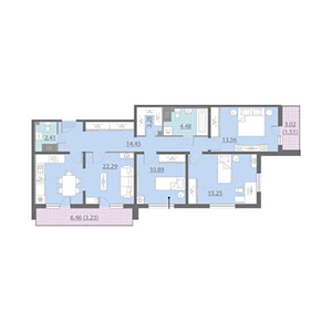 3-комнатная, 91.4 м² — ЖК ЖК Шуваловский