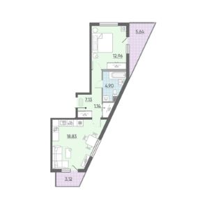 1-комнатная, 39.9 м² — ЖК ЖК Новый лиговский