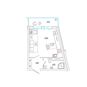 Студия, 27.38 м² — ЖК ЖК Петр Великий