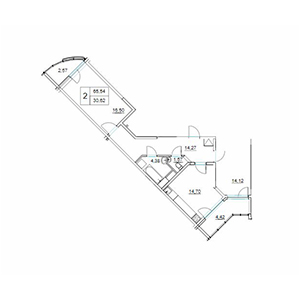 2-комнатная, 69.04 м² — ЖК ЖК Два Ангела