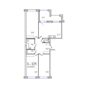 3-комнатная, 125.83 м² — ЖК ЖК Фамилия