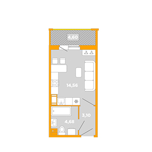 Студия, 26.94 м² — ЖК ЖК Лайк