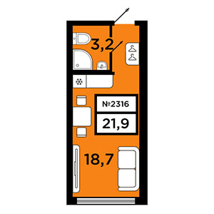 Студия, 21.9 м² — ЖК ЖК Старт (Start)