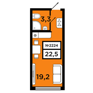 Студия, 22.5 м² — ЖК ЖК Старт (Start)
