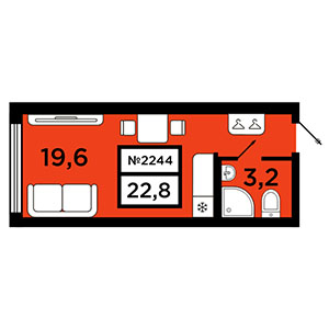 Студия, 22.8 м² — ЖК ЖК Старт (Start)