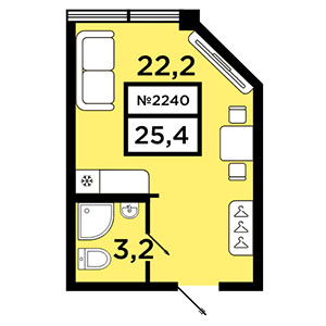 Студия, 25.4 м² — ЖК ЖК Старт (Start)