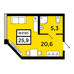 Студия, 25.9 м² — ЖК ЖК Старт (Start)