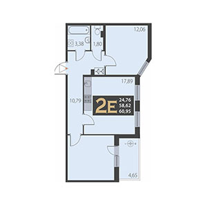 2-комнатная, 60.95 м² — ЖК ЖК Наутилус