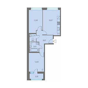 2-комнатная, 58.52 м² — ЖК ЖК Клубный дом Джи 9 (Клубный дом G9)