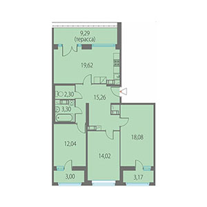 4-комнатная, 87.8 м² — ЖК ЖК Клубный дом Джи 9 (Клубный дом G9)