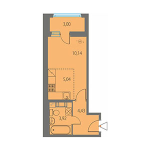 Студия, 25.03 м² — ЖК ЖК Клубный дом Джи 9 (Клубный дом G9)