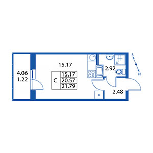 Студия, 20 м² — ЖК ЖК Краски лета