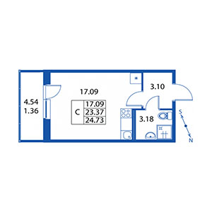 Студия, 23 м² — ЖК ЖК Краски лета