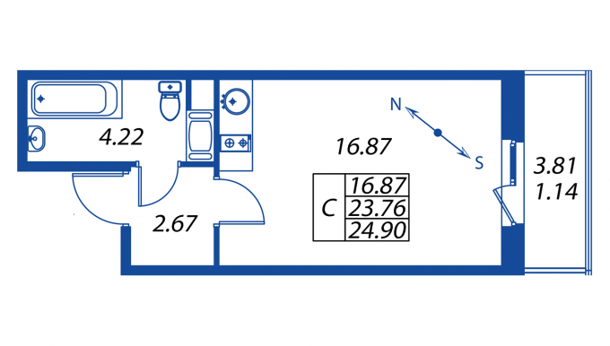 Студия, 24 м² — ЖК ЖК ПаркЛэнд
