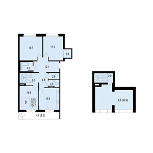 3-комнатная, 124 м² — ЖК ЖК Жемчужный берег