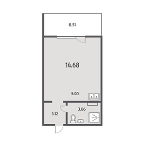 Студия, 29.25 м² — ЖК ЖК Юттери
