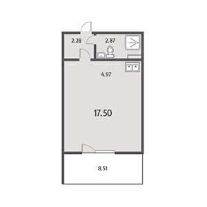 Студия, 30.12 м² — ЖК ЖК Юттери