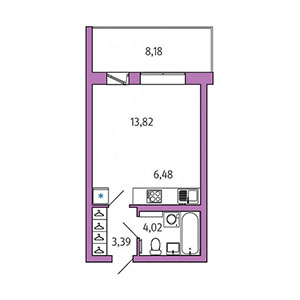 Студия, 30.16 м² — ЖК ЖК Юттери