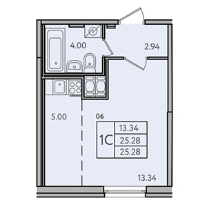 Студия, 25.3 м² — ЖК ЖК Астрид