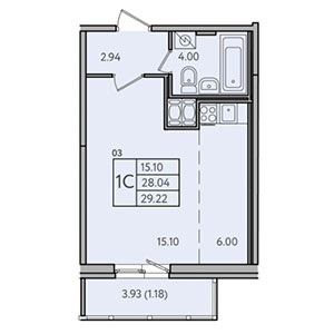 Студия, 29.2 м² — ЖК ЖК Астрид