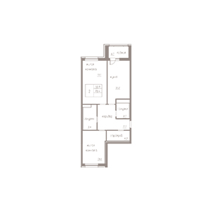 2-комнатная, 75.45 м² — ЖК ЖК Лайф Лесная