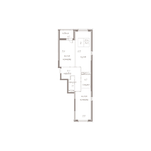 2-комнатная, 76.75 м² — ЖК ЖК Лайф Лесная