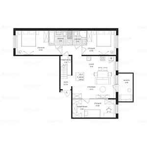 3-комнатная, 189.62 м² — ЖК ЖК Сканди Клаб