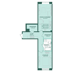 1-комнатная, 52.73 м² — ЖК ЖК Магнифика Резиденс (Magnifika Residence)