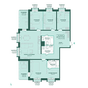 4-комнатная, 134.2 м² — ЖК ЖК Магнифика Резиденс (Magnifika Residence)