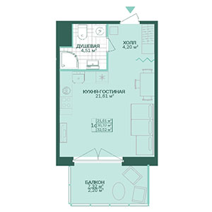 Студия, 31.2 м² — ЖК ЖК Магнифика Резиденс (Magnifika Residence)