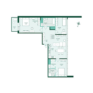 4-комнатная, 102.5 м² — ЖК ЖК Магнифика Лайфстайл
