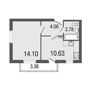 1-комнатная, 32.6 м² — ЖК ЖК ЭкоСити