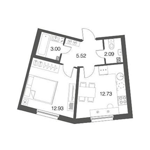 1-комнатная, 36.3 м² — ЖК ЖК ЭкоСити