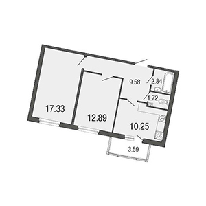 2-комнатная, 54.6 м² — ЖК ЖК ЭкоСити