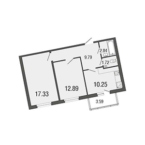 2-комнатная, 54.8 м² — ЖК ЖК ЭкоСити
