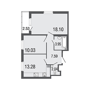 2-комнатная, 55 м² — ЖК ЖК ЭкоСити