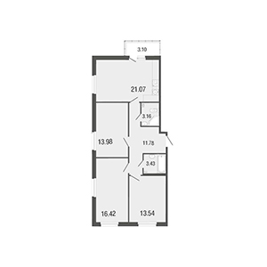 3-комнатная, 83.4 м² — ЖК ЖК ЭкоСити
