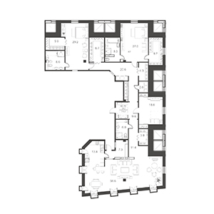 3-комнатная, 256 м² — ЖК ЖК Артхаус