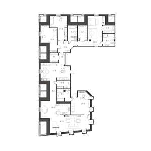 3-комнатная, 273 м² — ЖК ЖК Артхаус