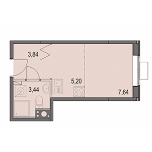 1-комнатная, 20.05 м² — ЖК ЖК Новоорловский