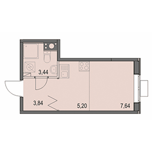 1-комнатная, 20.2 м² — ЖК ЖК Новоорловский