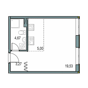 1-комнатная, 32.47 м² — ЖК ЖК Новоорловский