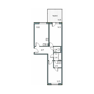 2-комнатная, 59.4 м² — ЖК ЖК Новоорловский