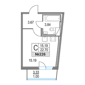 Студия, 22.7 м² — ЖК ЖК Приморский квартал
