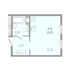 Студия, 23.35 м² — ЖК ЖК Вало (Valo)
