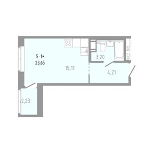 Студия, 23.65 м² — ЖК ЖК Вало (Valo)