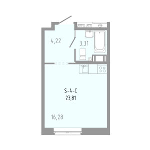 Студия, 23.81 м² — ЖК ЖК Вало (Valo)