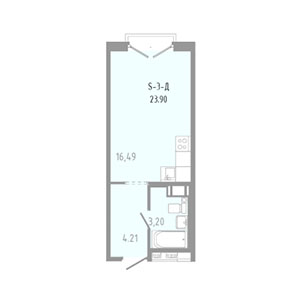 Студия, 23.9 м² — ЖК ЖК Вало (Valo)
